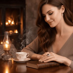 925 AYAR GÜMÜŞ DAMLA KESİM  LİLA-PEMBE TONLU ZİRKON TAŞLI  YÜZÜK – IŞILTILI VE ŞIK TASARIM