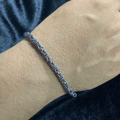 Erkek 925 Ayar Gümüş Kral Bileklik