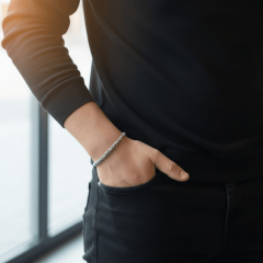 Erkek 925 Ayar Gümüş Kral Bileklik