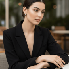 925 Ayar Antik Desenli Kadın Halka Küpe – Oksitli Gümüş Görünümlü