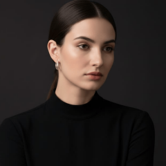 925 Ayar Gümüş Desenli Halka Küpe