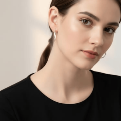 925 Ayar Gümüş 2.5 cm Klasik Halka Küpe - Orta Boy İnce Tasarım