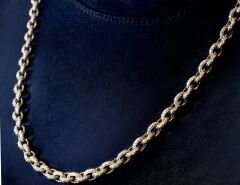 925 Ayar İşlemeli Vintage Doç Erkek Zincir Kolye