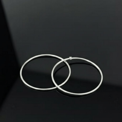 925 Ayar Gümüş 2.5 cm Klasik Halka Küpe - Orta Boy İnce Tasarım