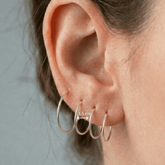 925 Ayar Gümüş 1,5 cm Çaplı  Halka Küpe – Minimal ve Şık Tasarım