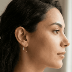 925 Ayar Gümüş 1,2 cm Çaplı  Halka Küpe – Minimal ve Şık Tasarım