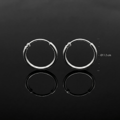 925 Ayar Gümüş 1,2 cm Çaplı  Halka Küpe – Minimal ve Şık Tasarım