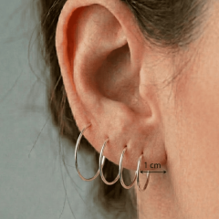 925 Ayar Gümüş 1 cm Çaplı Halka Küpe – Minimal ve Şık Tasarım