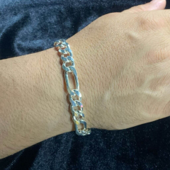 Erkek 925 Ayar Gümüş Düz Zincir Bileklik