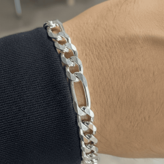 Erkek 925 Ayar Gümüş Düz Zincir Bileklik