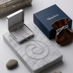 925 Ayar Gümüş Yassı Figaro Zincir Kolye –  Şık ve Zarif Tasarım