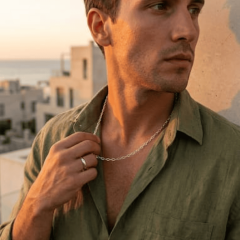 925 Ayar Gümüş Yassı Figaro Zincir Kolye –  Şık ve Zarif Tasarım