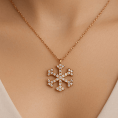 925 Ayar Gümüş Kolye (Kar Tanesi Figürlü)