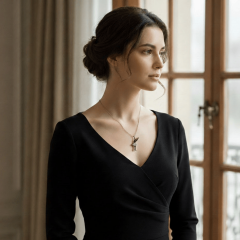 925 Ayar Gümüş Balerin Figürlü Zarif Kolye