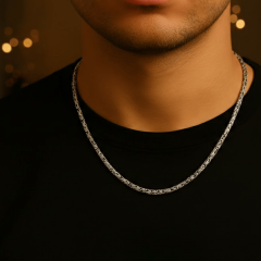 925 Ayar Gümüş Kral Erkek Zincir Kolye