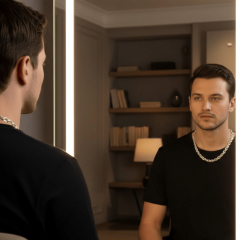 925 Ayar Gümüş İşlemeli Doç Erkek Zincir Kolye