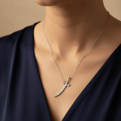 925 Ayar Gümüş Kolye - (Zülfikar)