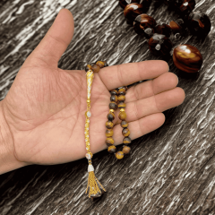 Kaplan Gözü Taşlı El Yapımı Tespih