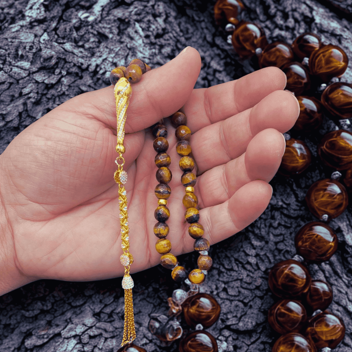 Kaplan Gözü Taşlı El Yapımı Tespih