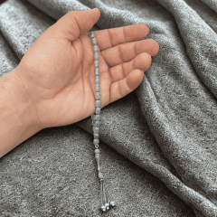 925 Ayar Gümüş Örgü Desenli Özel Tasarım Tesbih