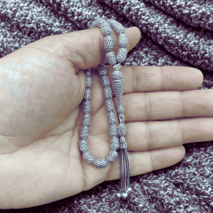 925 Ayar Gümüş Örgü Desenli Özel Tasarım Tesbih