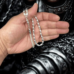 925 Ayar Düz Parlak Gümüş  Özel Tesbih