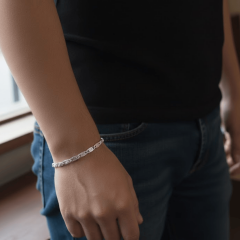 Erkek 925 Ayar Gümüş Zincir Bileklik