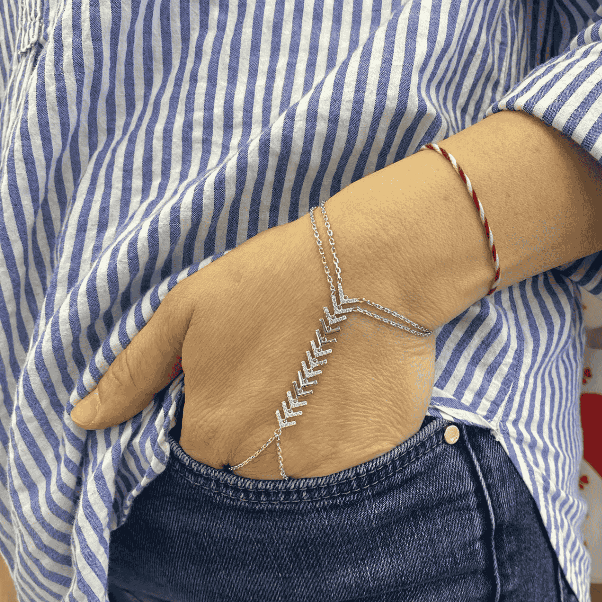 925 Ayar Gümüş El Zinciri (Hand Chain)
