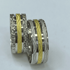 925 Ayar Gümüş Alyans  (Altın Yolu)