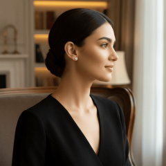 925 Ayar Yuvarlak Taşlı Gümüş Küpe