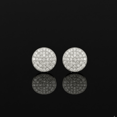 925 Ayar Yuvarlak Taşlı Gümüş Küpe