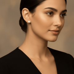 925 Ayar Yuvarlak Taşlı Gümüş Küpe