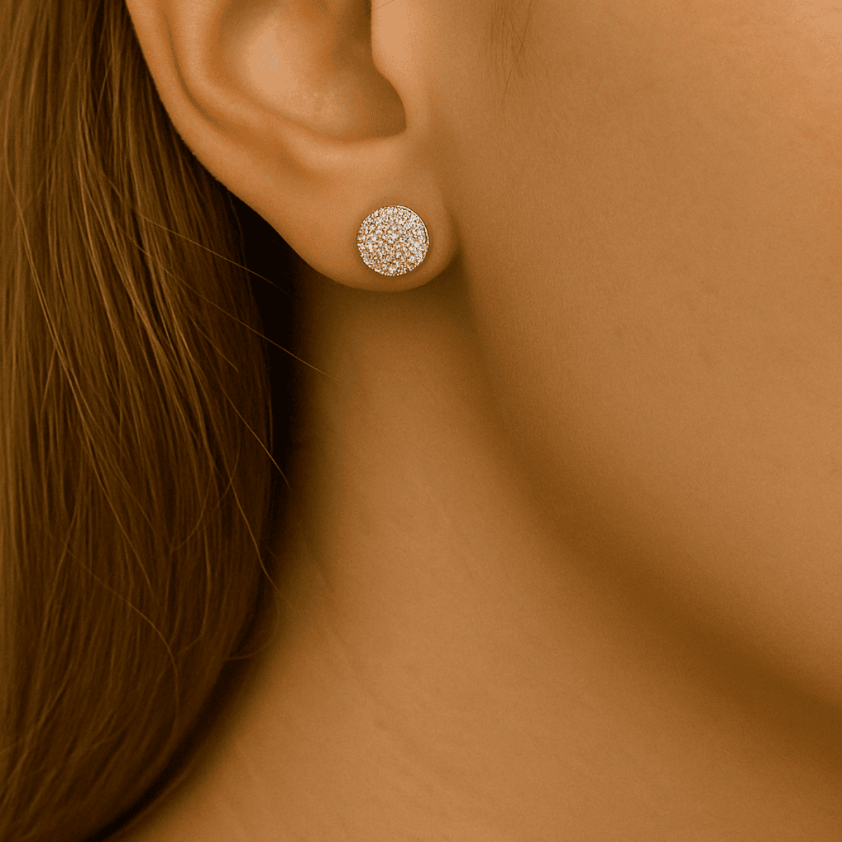 925 Ayar Yuvarlak Taşlı Gümüş Küpe