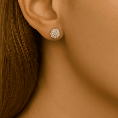 925 Ayar Yuvarlak Taşlı Gümüş Küpe