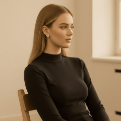 925 Ayar Taşlı Kalp Küpe