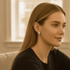 925 Ayar Taşlı Gümüş Küpe