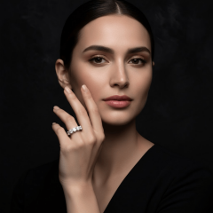 925 Ayar Gümüş Sıralı Beştaş Zirkon Yüzük