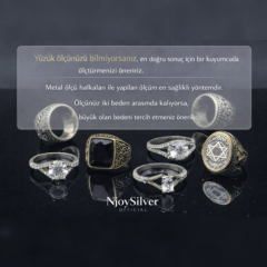 925 Ayar Gümüş Lacivert Taşlı Erkek Yüzük