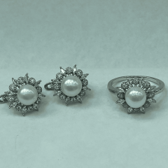 925 Ayar Gümüş İncili Takı Seti