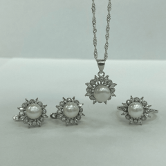 925 Ayar Gümüş İncili Takı Seti