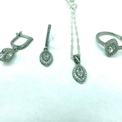 925 Ayar Gümüş Set (Zirkon Taşlı Işıltılı )