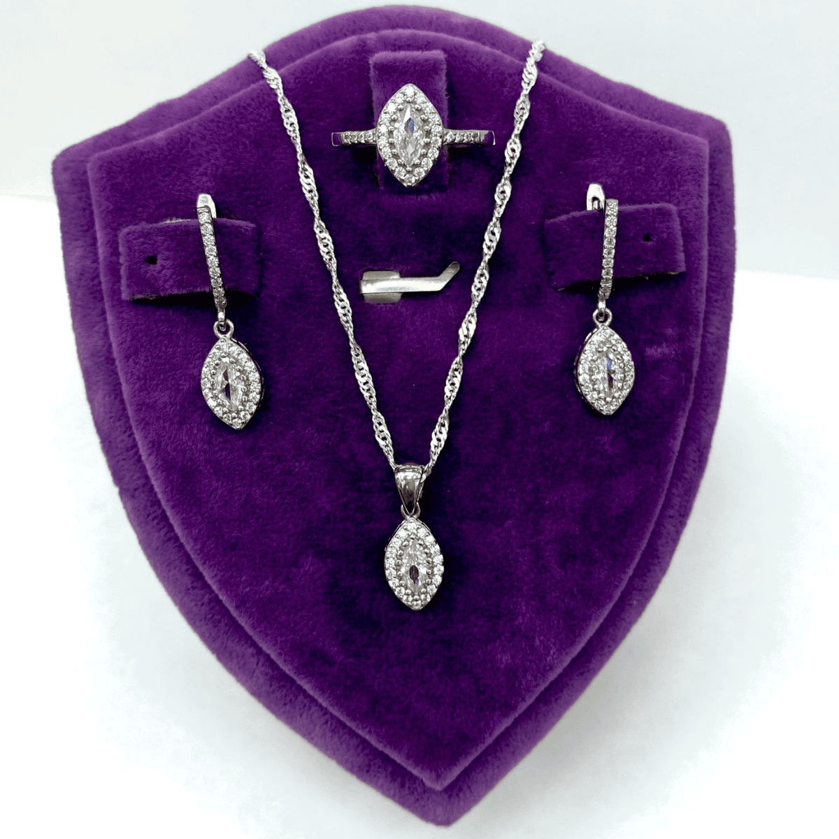 925 Ayar Gümüş Set (Zirkon Taşlı Işıltılı )