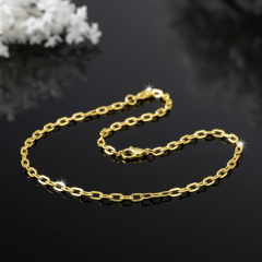 925 Ayar Altın Kaplama Halka Gümüş Zincir – Unisex Model