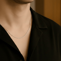 925 Ayar Figaro Gümüş Erkek Zincir Kolye