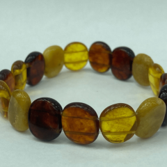 Renkli Doğal Kehribar Bileklik – El Yapımı Çok Renkli Doğal Taş Bileklik