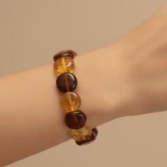 Renkli Doğal Kehribar Bileklik – El Yapımı Çok Renkli Doğal Taş Bileklik