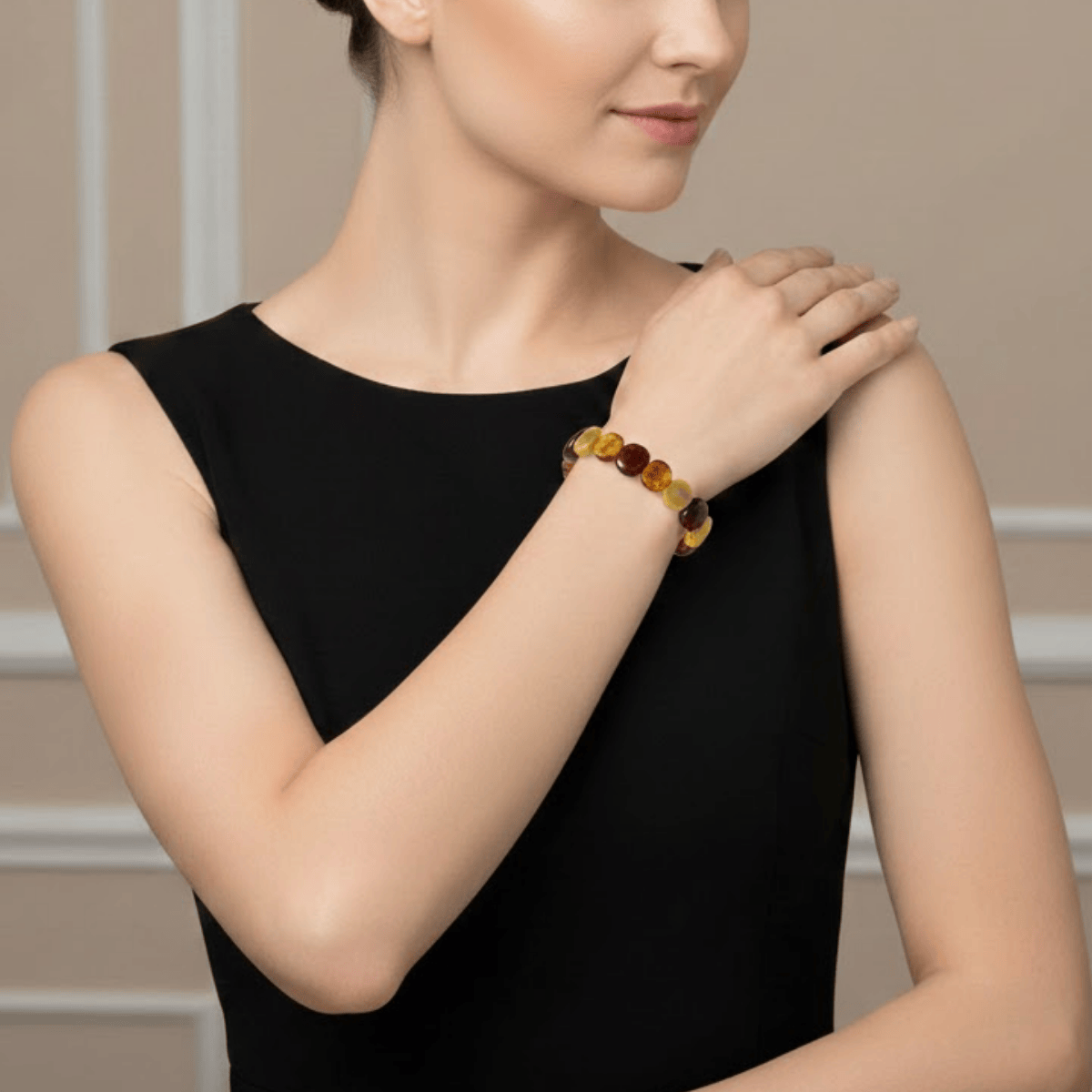 Renk Geçişli Doğal Kehribar Bileklik – Çok Renkli Doğal Taş Bileklik