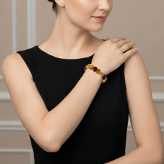 Renk Geçişli Doğal Kehribar Bileklik – Çok Renkli Doğal Taş Bileklik