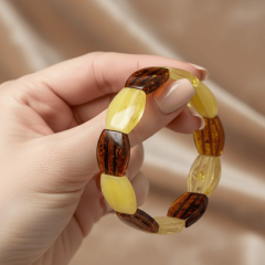 Renk Geçişli Doğal Kehribar Bileklik – Çok Renkli Doğal Taş Bileklik