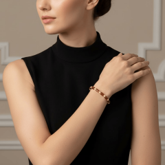 Silindirik Kehribar & Fildişi Boncuklu Bileklik – Doğal Taş Unisex Bileklik